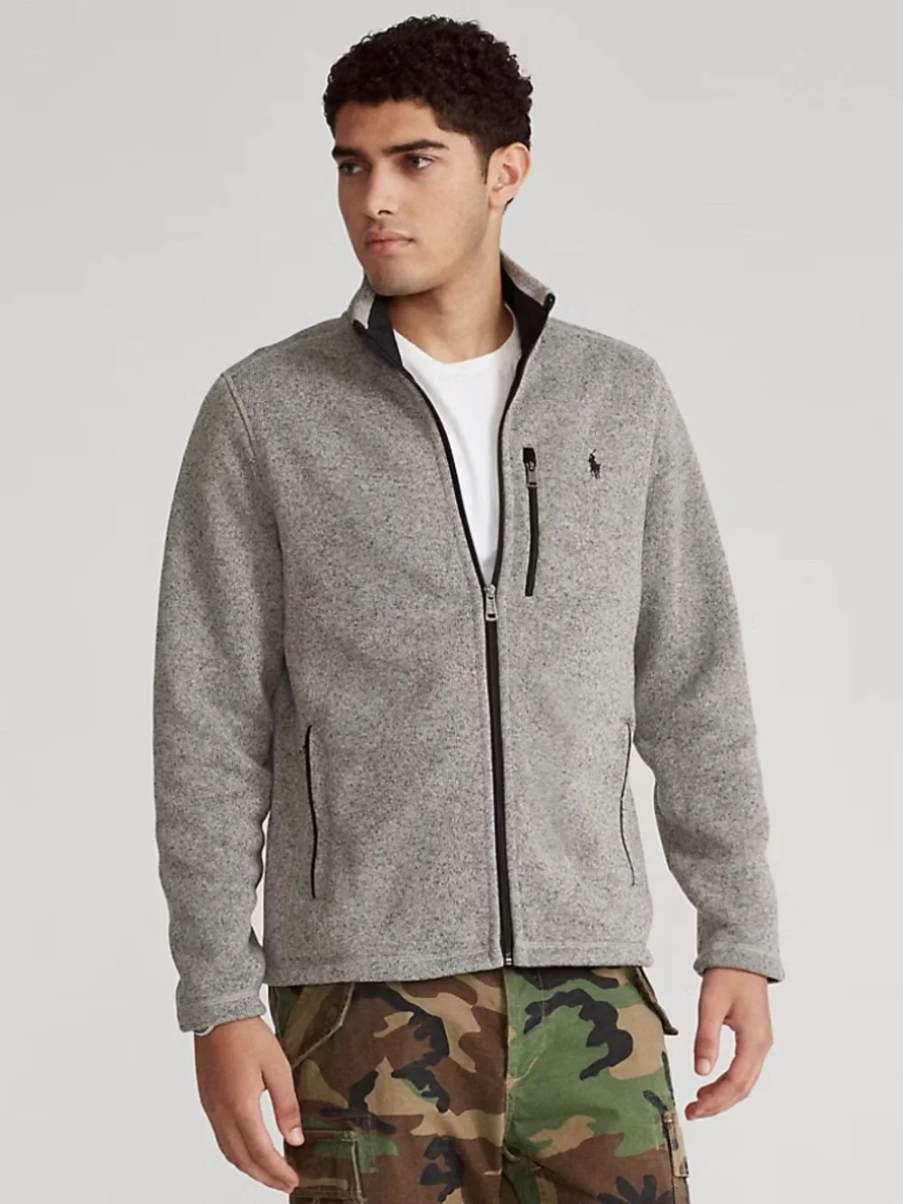 POLO Ralph Lauren Knit Fleece Lined Full Zip Mockneck Jacket